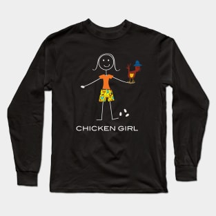 Funny Womens Chicken Famer Long Sleeve T-Shirt